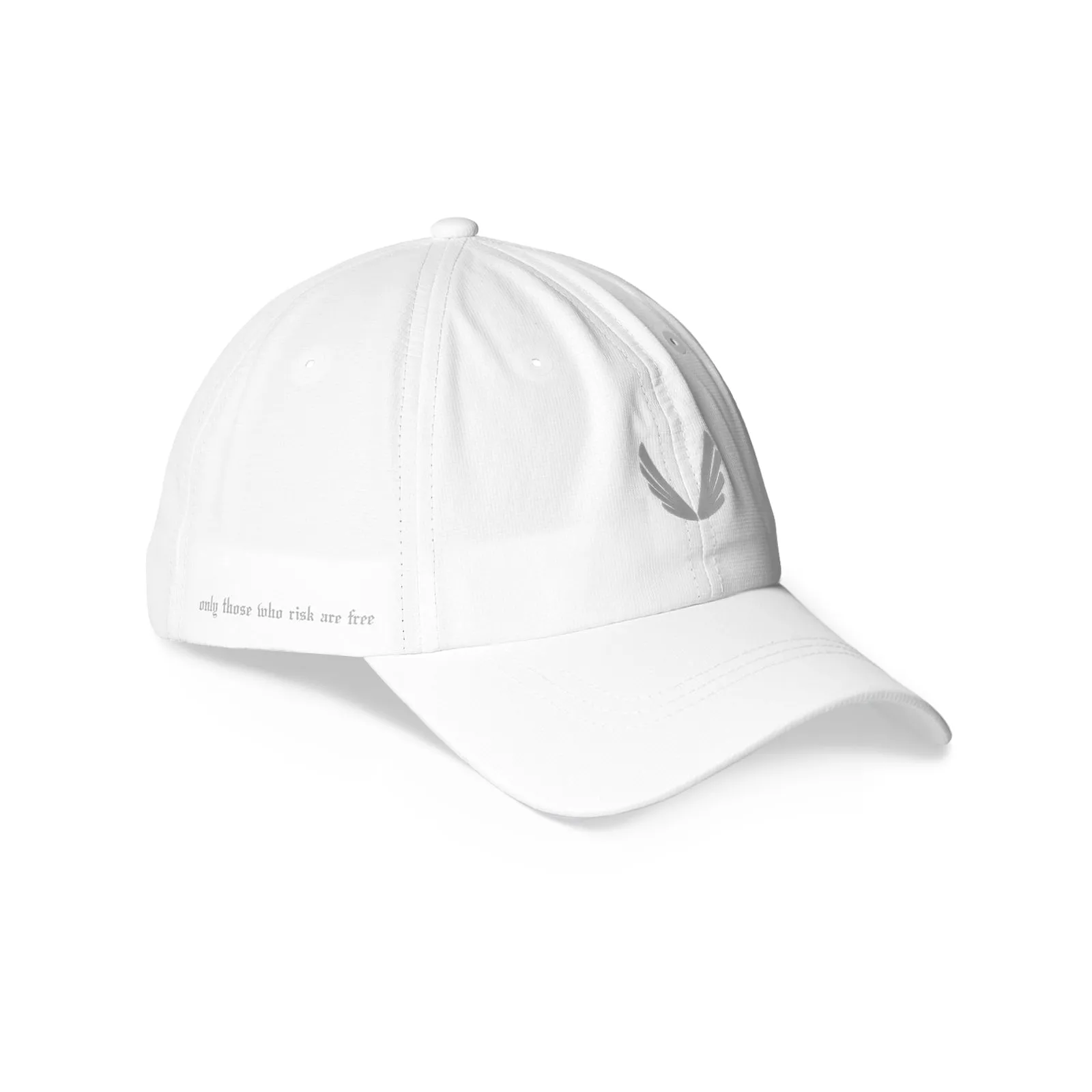 0816. Hybrid Sport Cap - White/Silver "Wings"