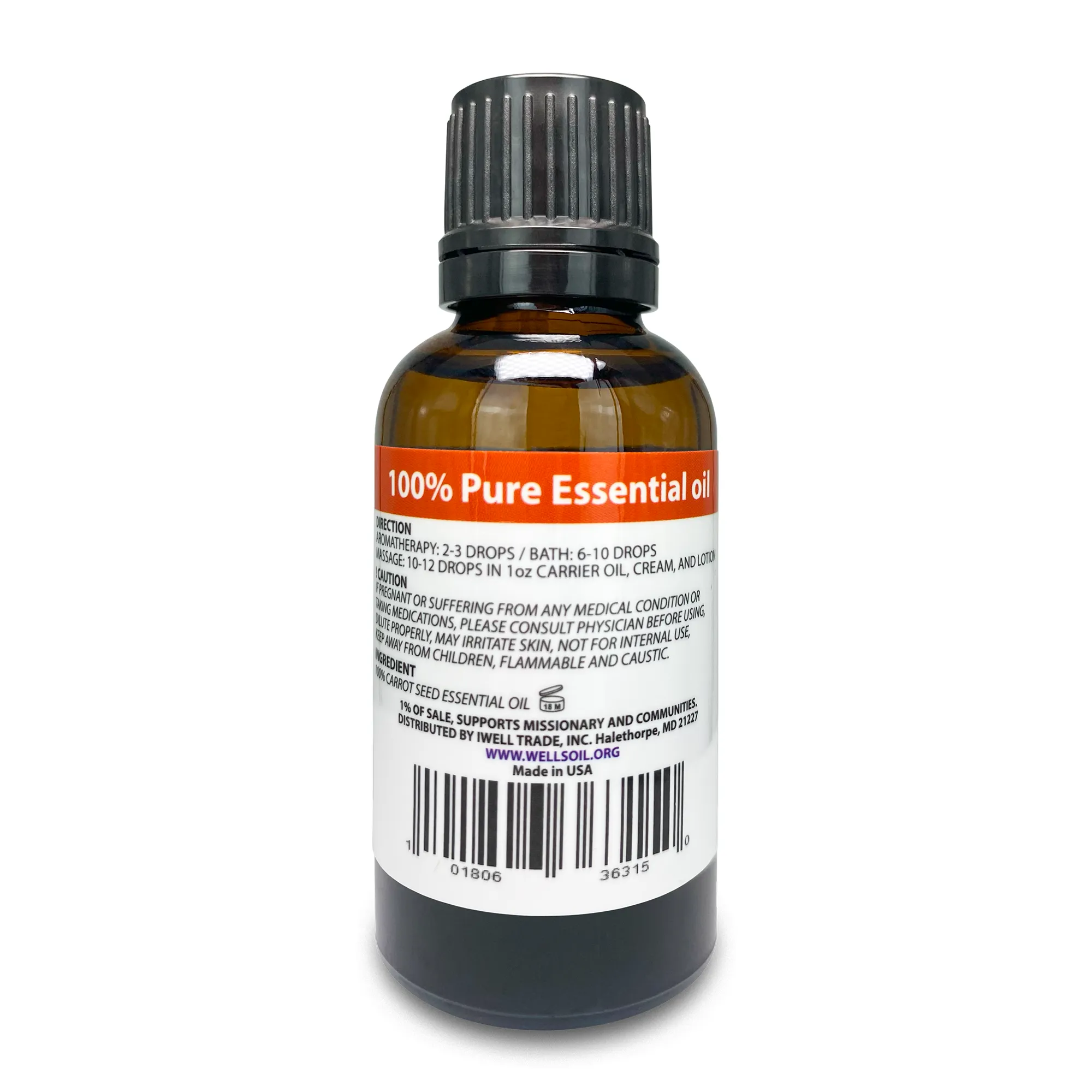 100% Pure Essential Oil 1oz Carrot Seed