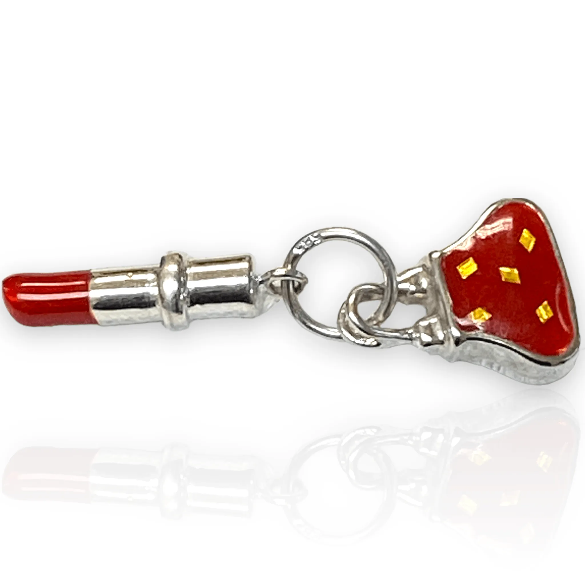 14k Gold Red Lipstick and Purse Charms