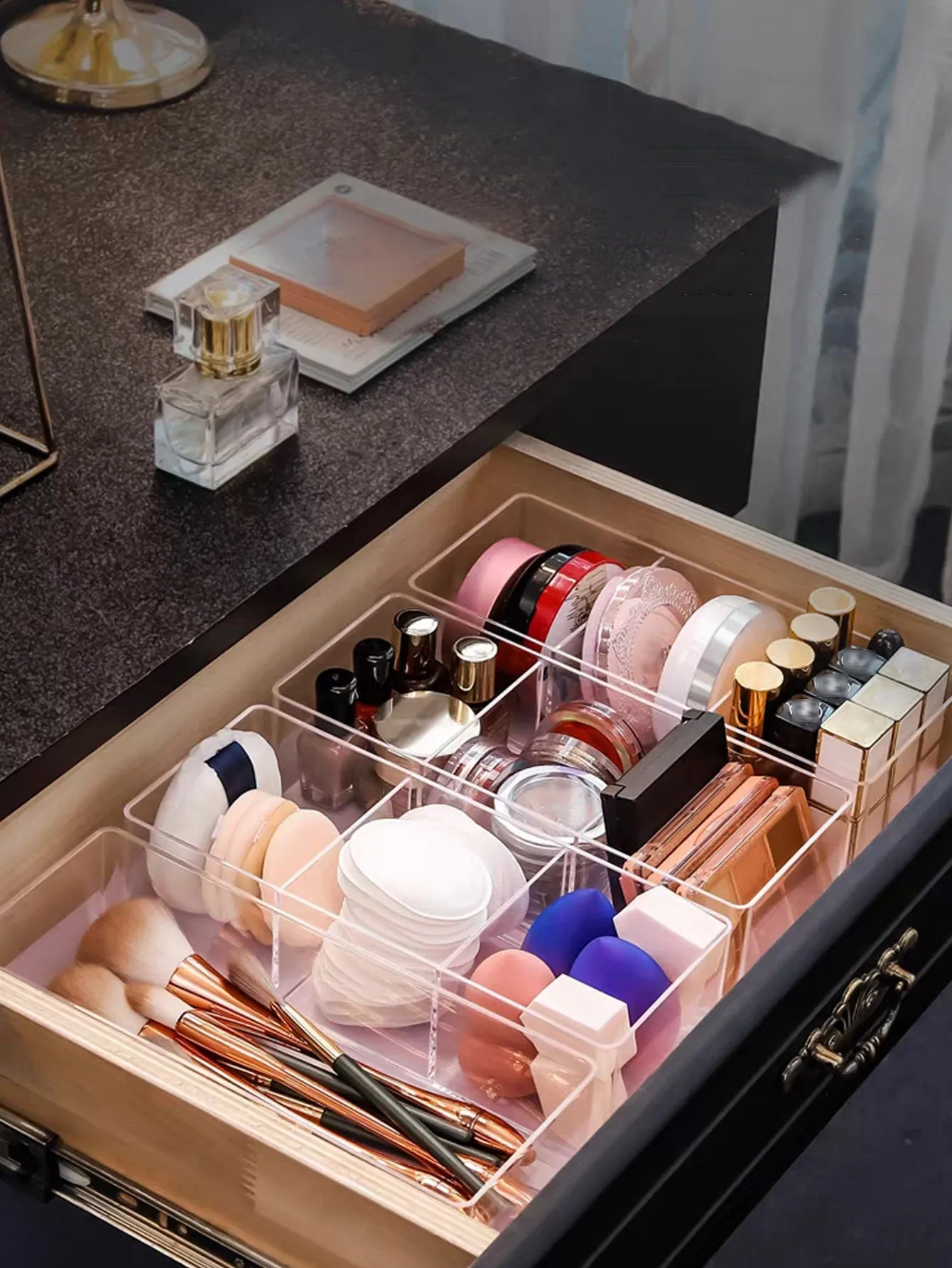 1pc Clear Cosmetic Storage Box