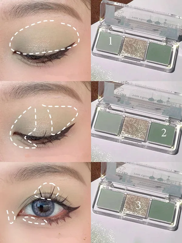 3-COLOR MINT GREEN EYE-SHADOW MK131