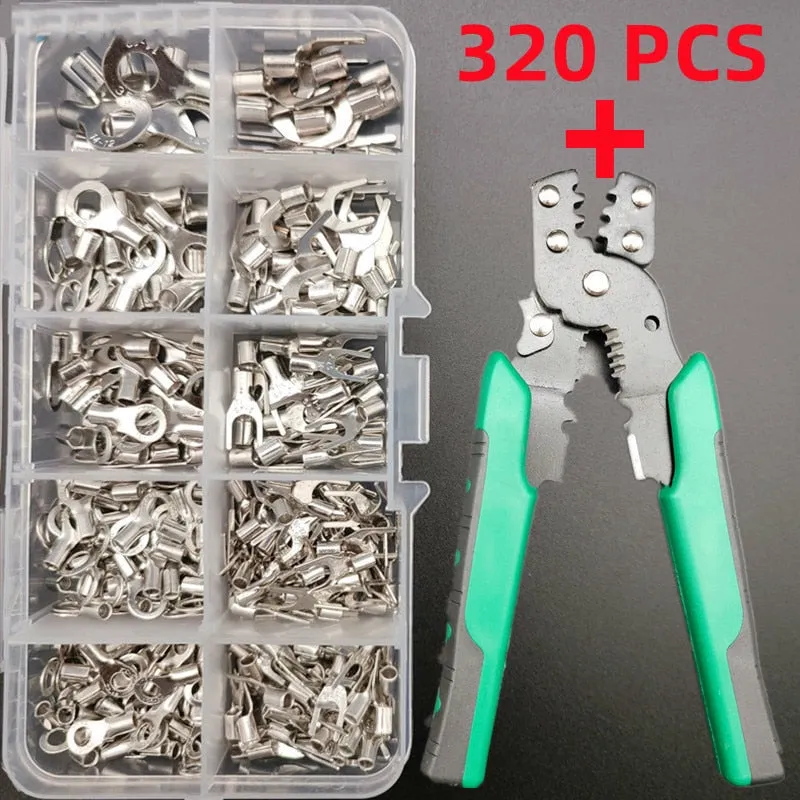 320pcs 0.5-4mm Square Boxed,Crimp Terminal Pliers,Cold-Pressed Terminal