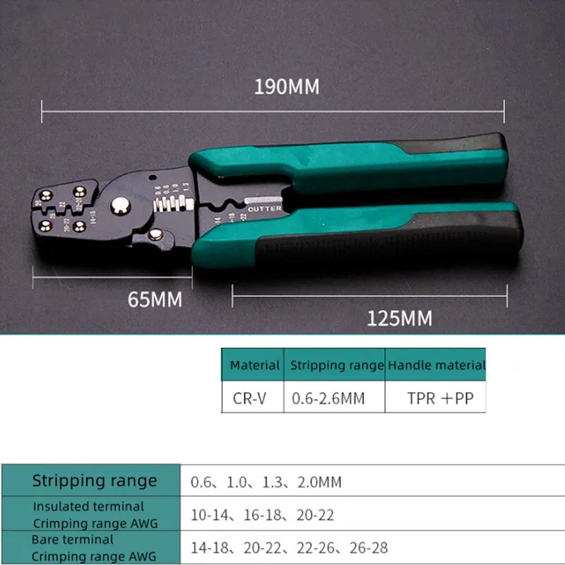 320pcs 0.5-4mm Square Boxed,Crimp Terminal Pliers,Cold-Pressed Terminal