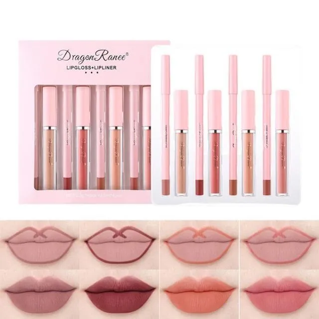 4pcs Lip Gloss Lip Liner Pen Set