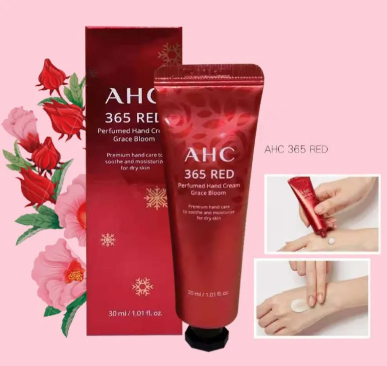 AHC 365 Red Perfumed Hand Cream Grace Bloom 30ml Wrinkles Care Elastic