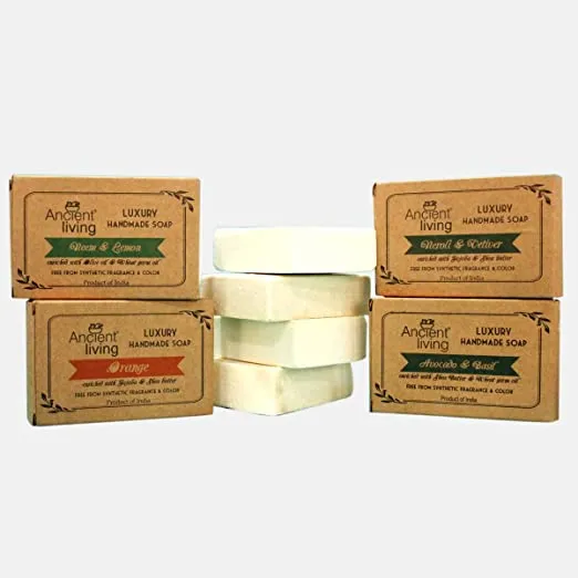 Ancient Living Moisturizing White Bathing Bars - 4 Soaps - 100 gm Each