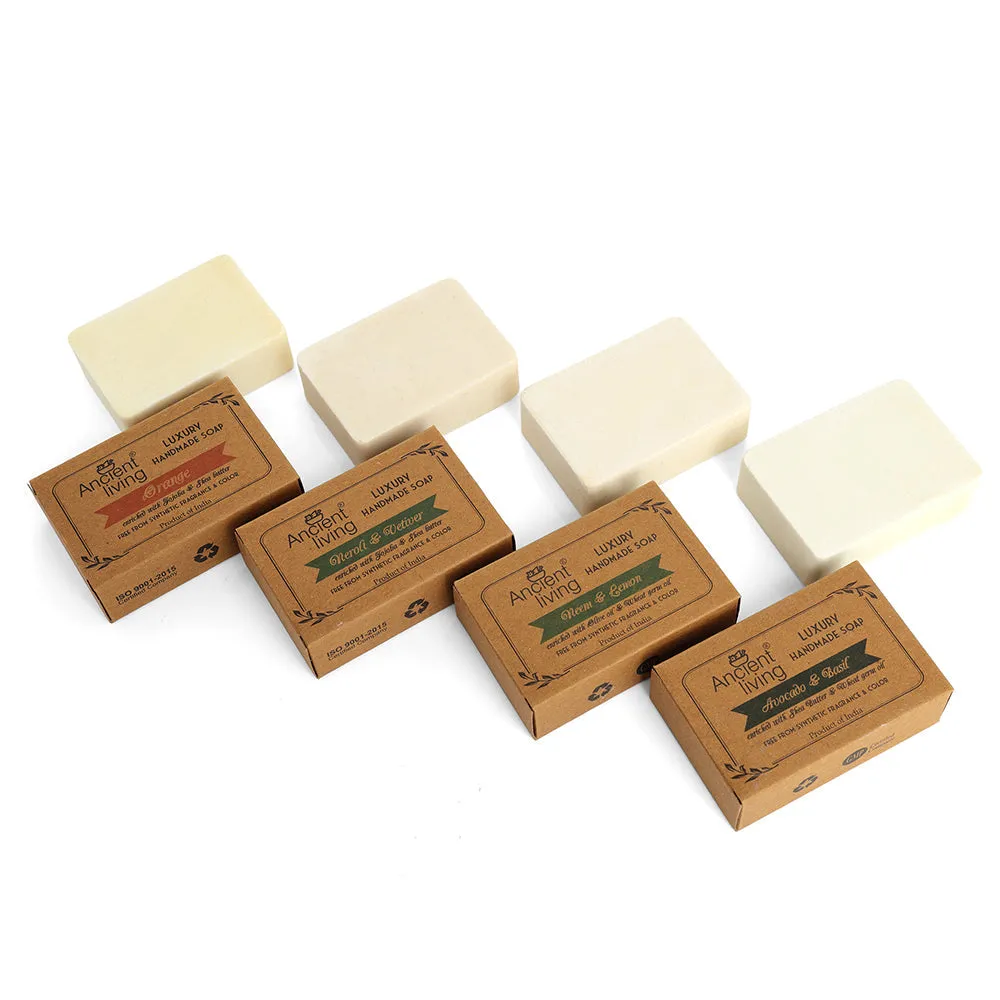 Ancient Living Moisturizing White Bathing Bars - 4 Soaps - 100 gm Each