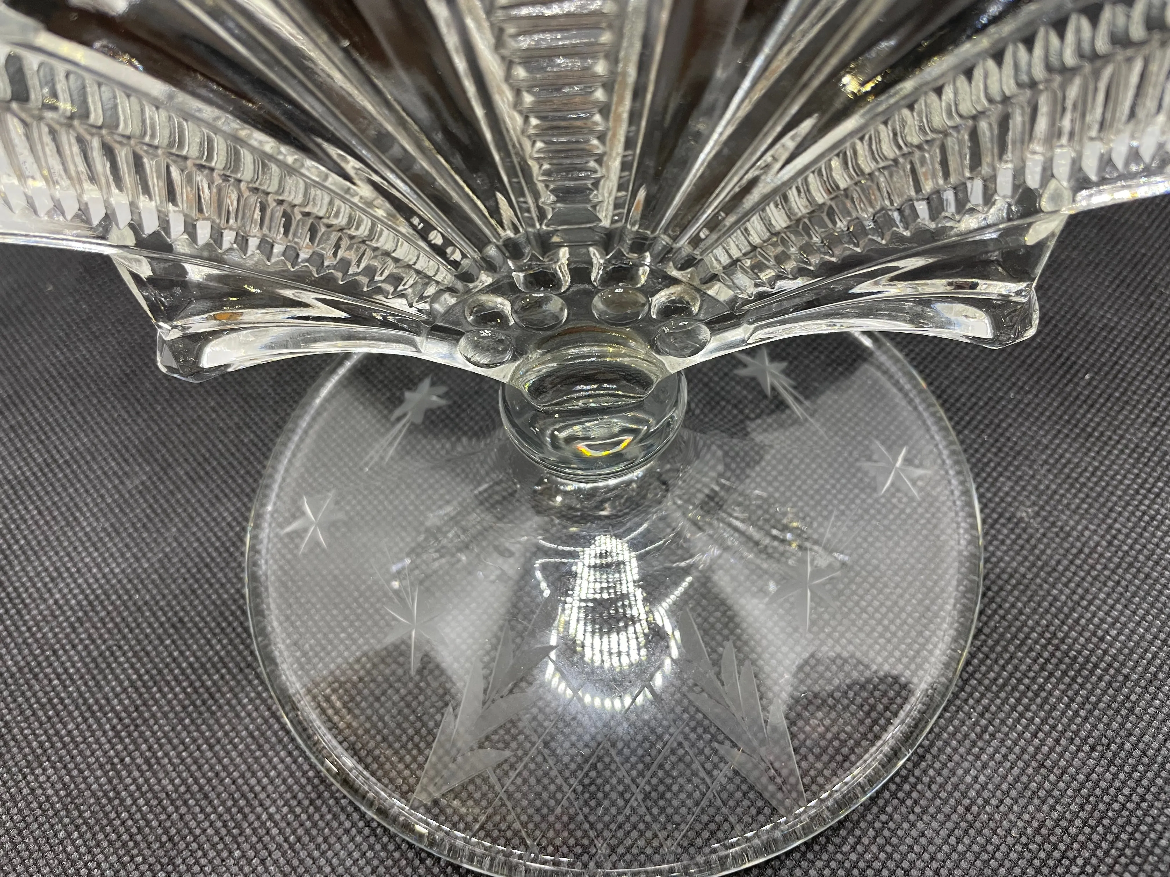 Art Deco Pressed Glass Candlestick