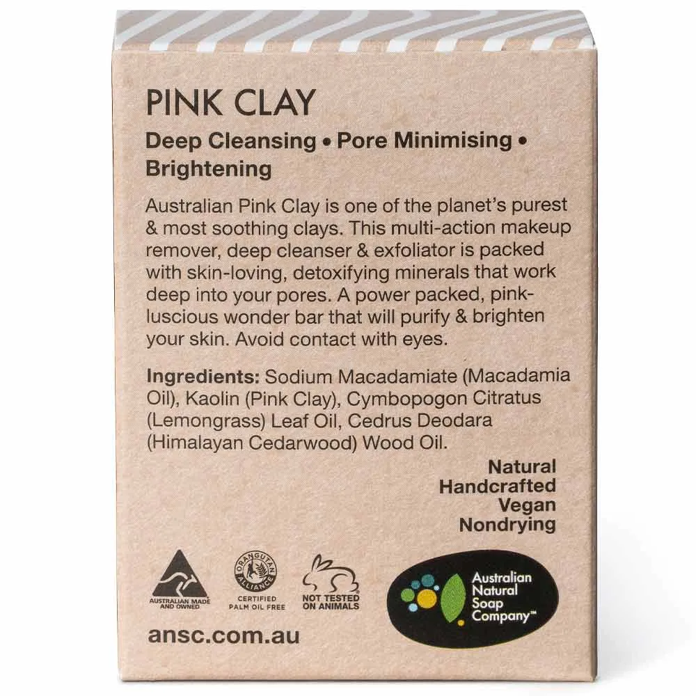 Australian Natural Soap Company Face & Body Bar - Pink Clay