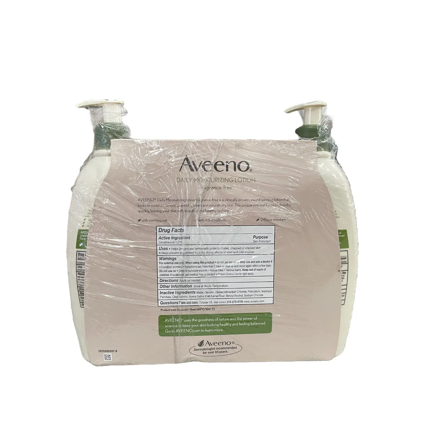 Aveeno Daily Moisturizing Lotion For Dry Skin, 2 Pack Plus Bonus