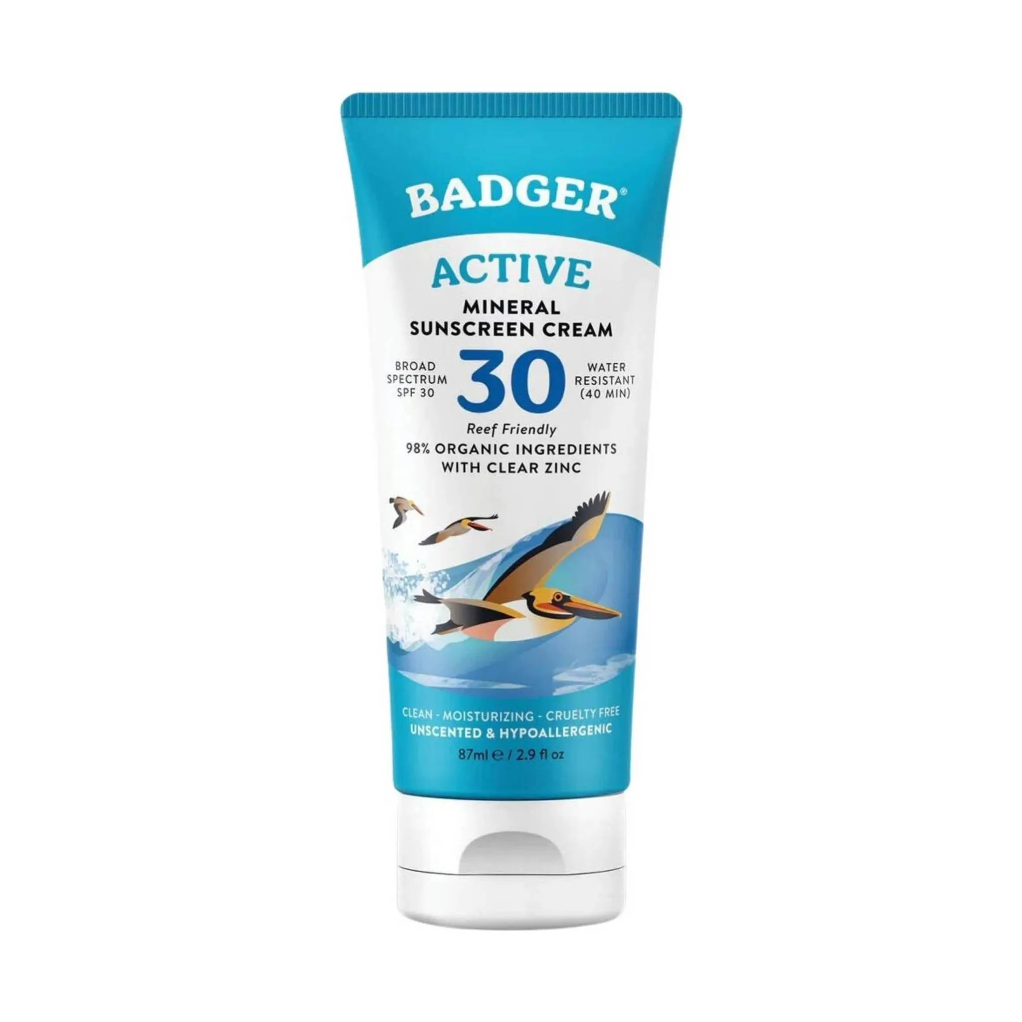 Badger Active Mineral Sunscreen Cream SPF 30