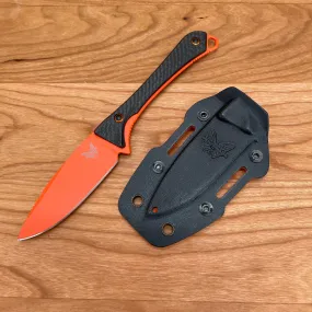 Benchmade 15201OR Altitude 3" Drop Point CPM-S90V Fixed Blade Orange Cerakote Carbon Fiber Handle with Sheath