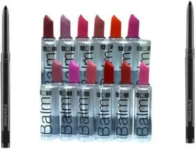 Bingeable Kajal Pack of 2 with ADS Balm Super Matte pack of 12 Lipsticks