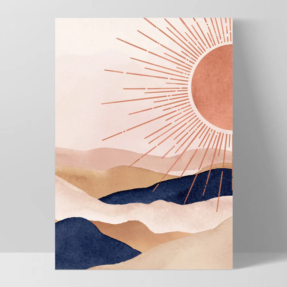 Boho Sun in Watercolour - Art Print