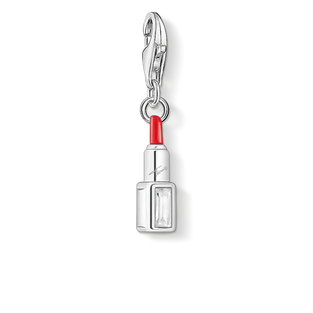 CHARM CLUB STERLING SILVER RED LIPSTICK CHARM