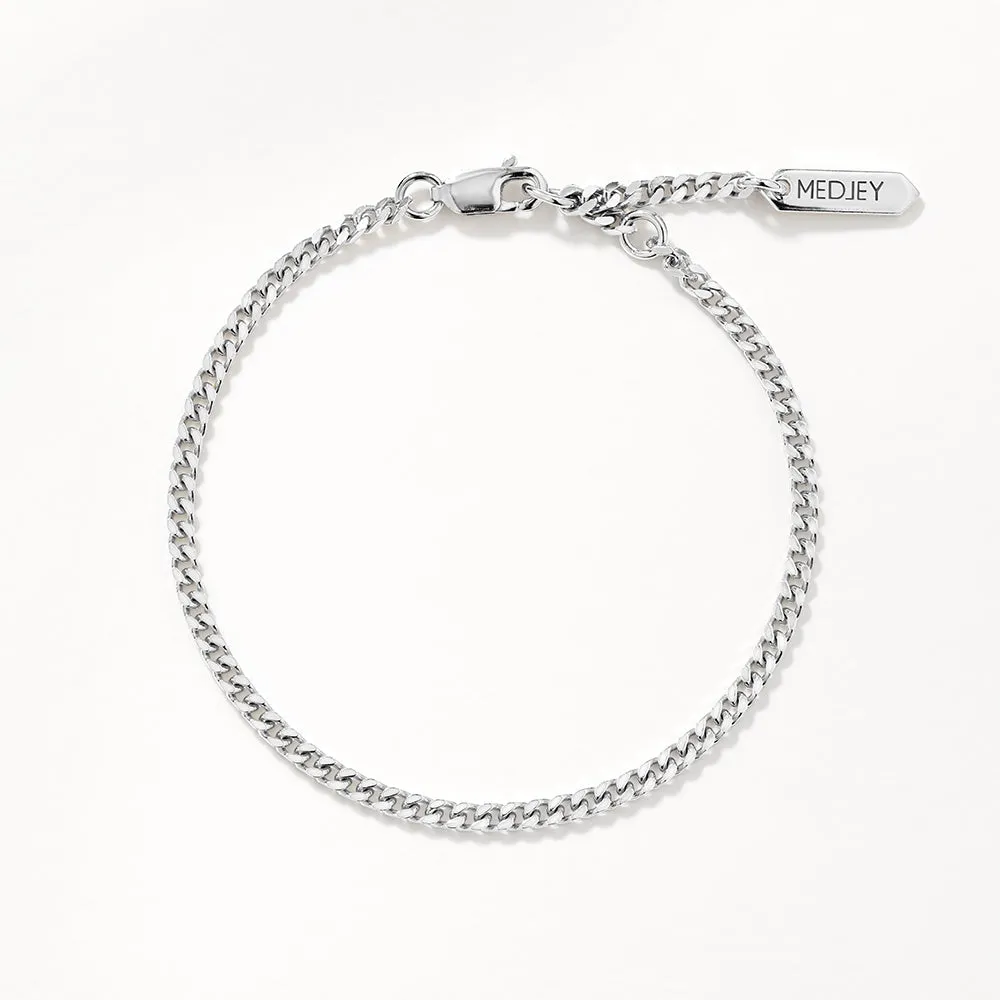 Classic Curb Chain Bracelet in Silver