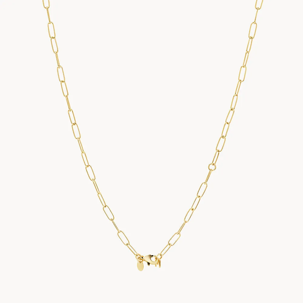 Classic Paperclip Chain Necklace in 10k Gold