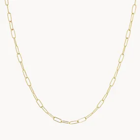 Classic Paperclip Chain Necklace in 10k Gold