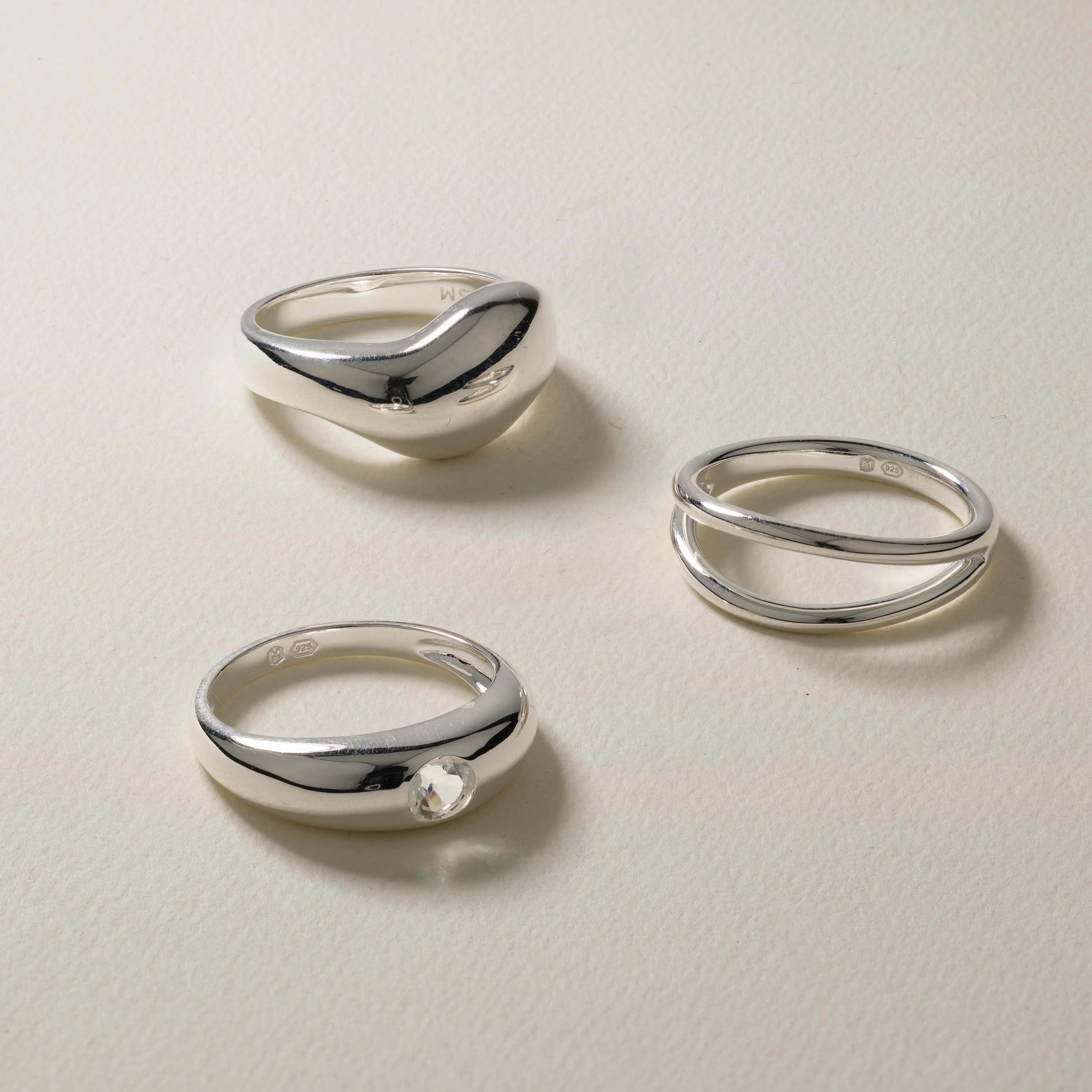 Double Band Split Ring in Silver