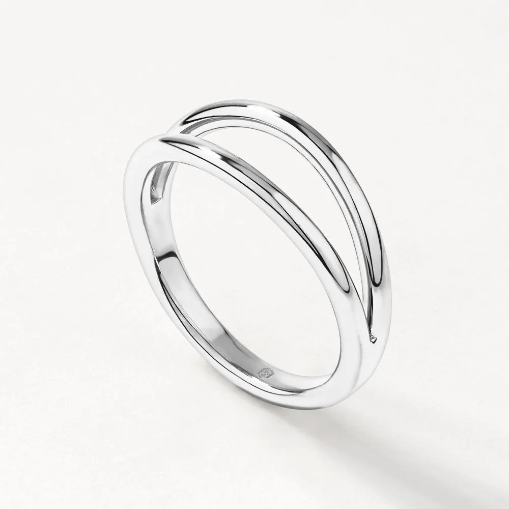 Double Band Split Ring in Silver