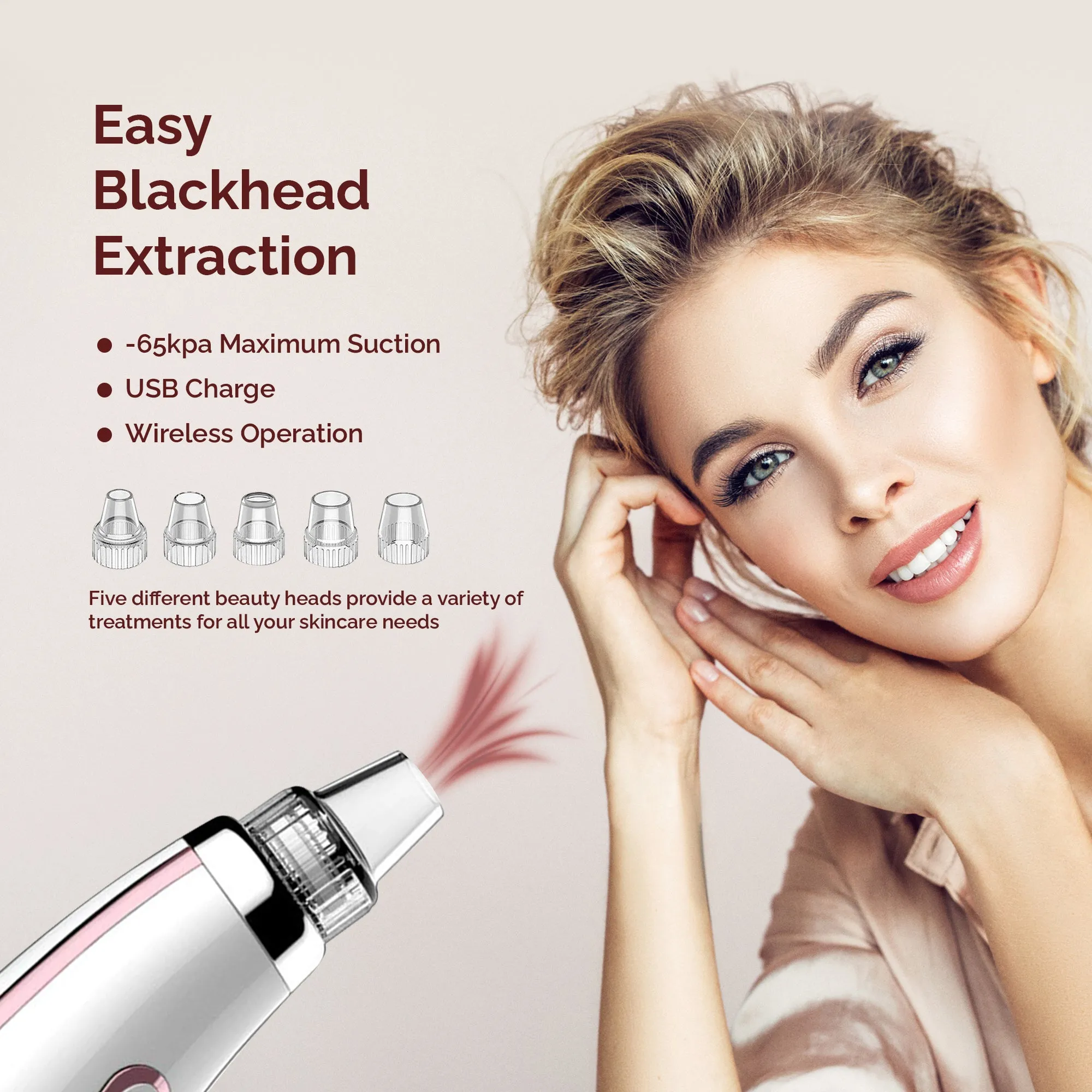 Electric Blackhead Remover, Pore Cleaner, & Facial Combo