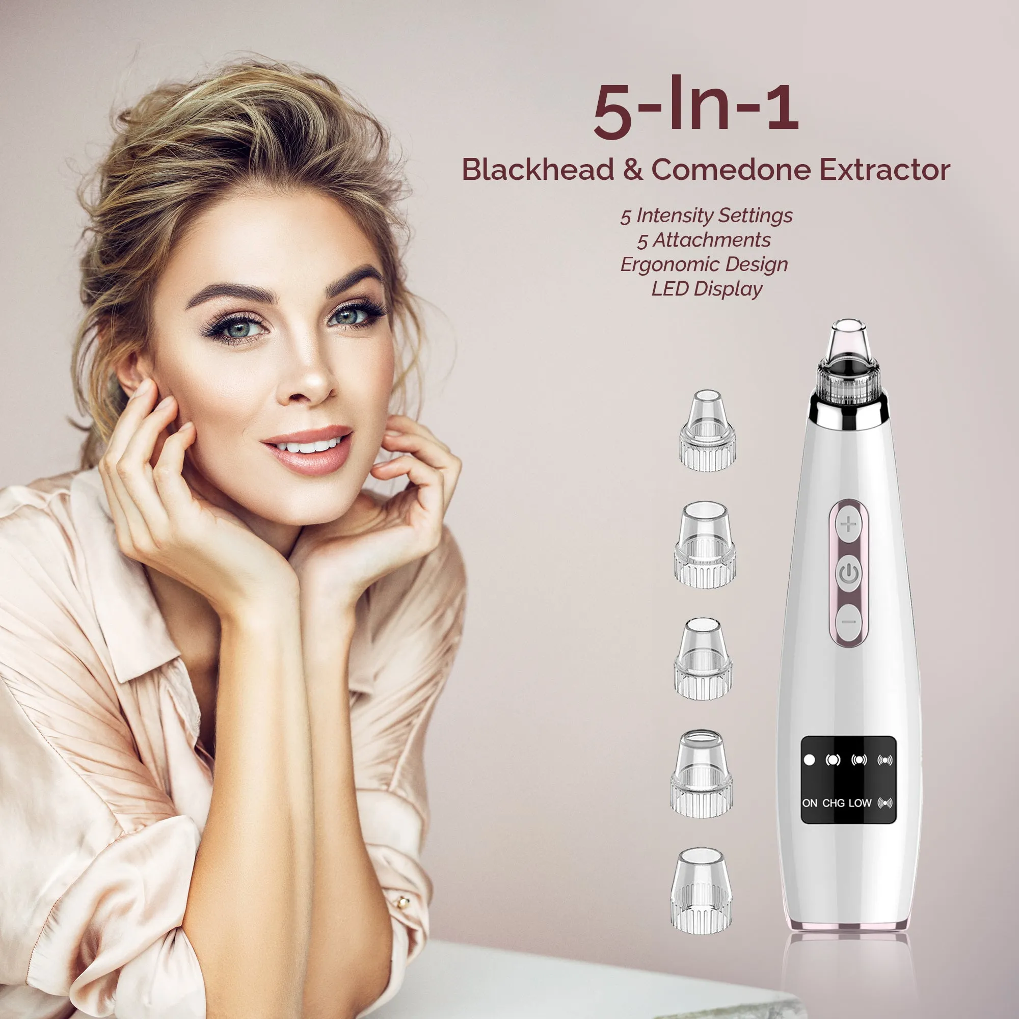 Electric Blackhead Remover, Pore Cleaner, & Facial Combo