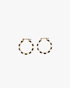 Enamel Stripe Hoop Earrings