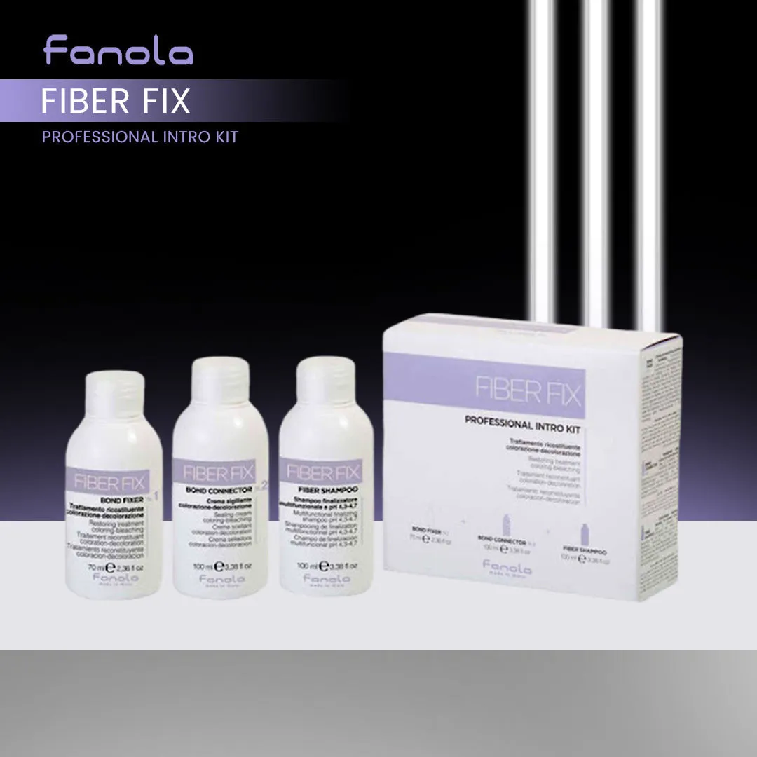 Fanola Fiber Fix Professional Restoring Treatment Kit (bond Fixer 70ml,bond Conn. & Fiber Shmp 100ml)