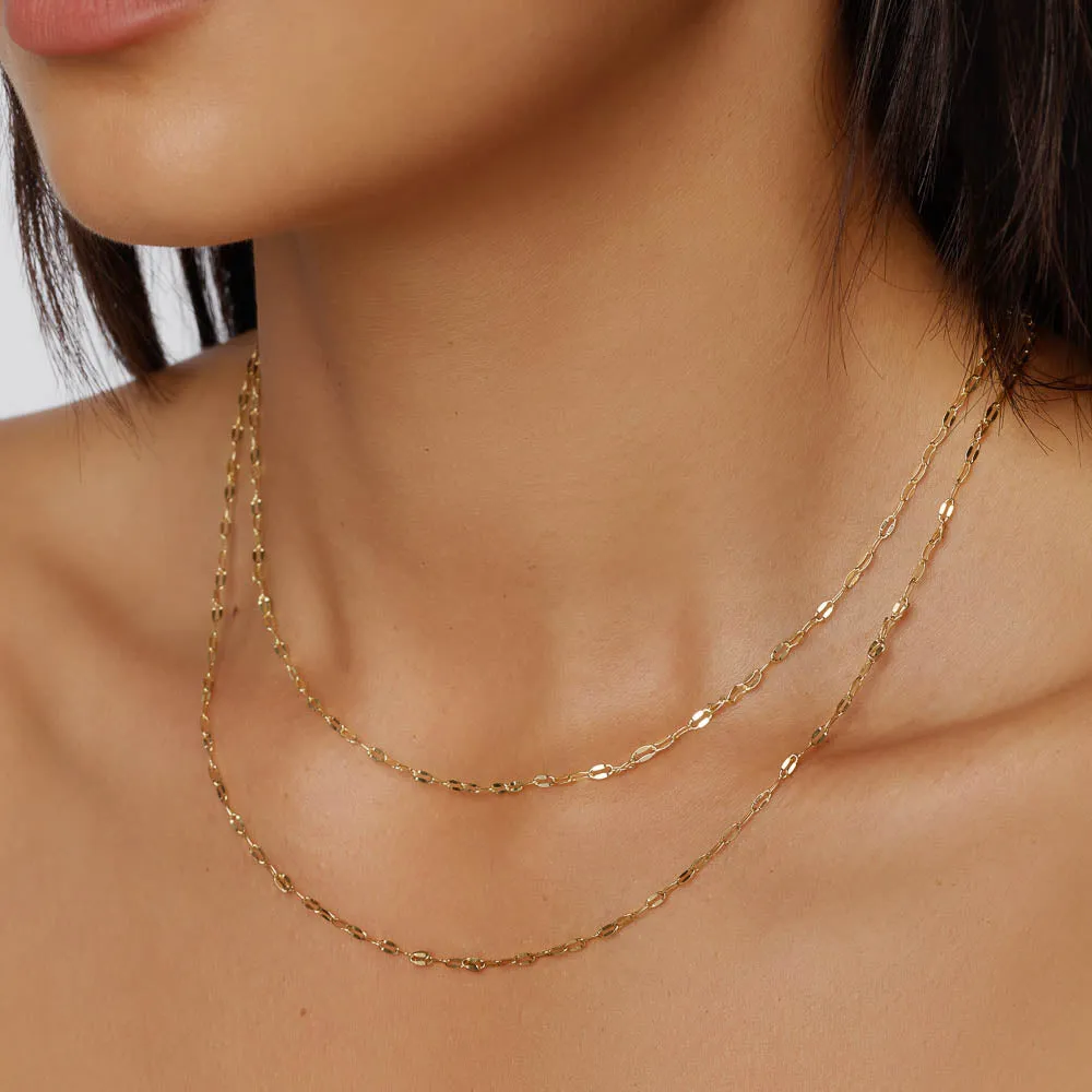 Fine Mirror Chain in Gold