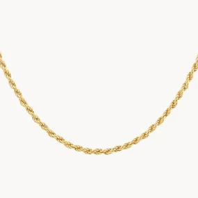 Fine Rope Chain Necklace in Gold