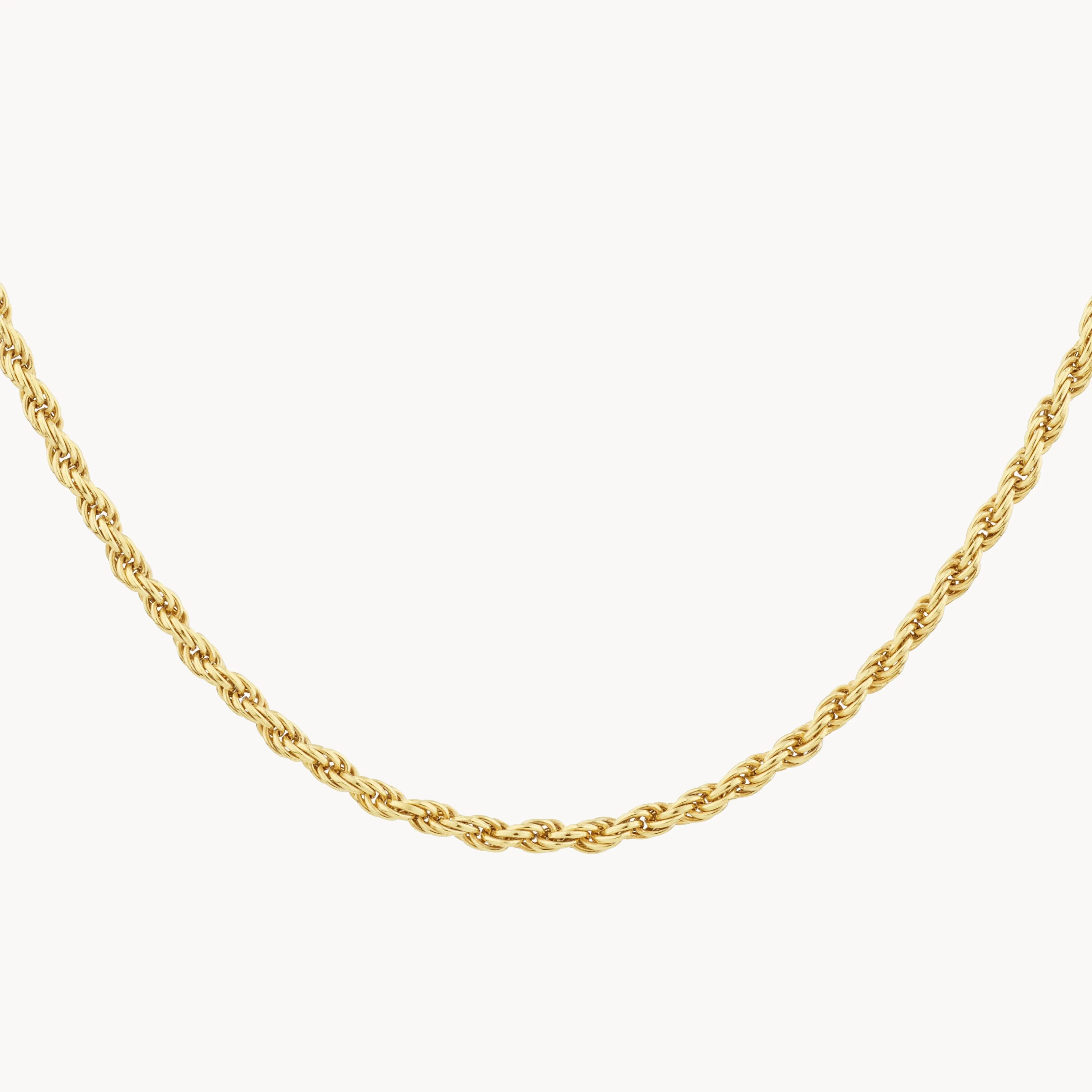 Fine Rope Chain Necklace in Gold