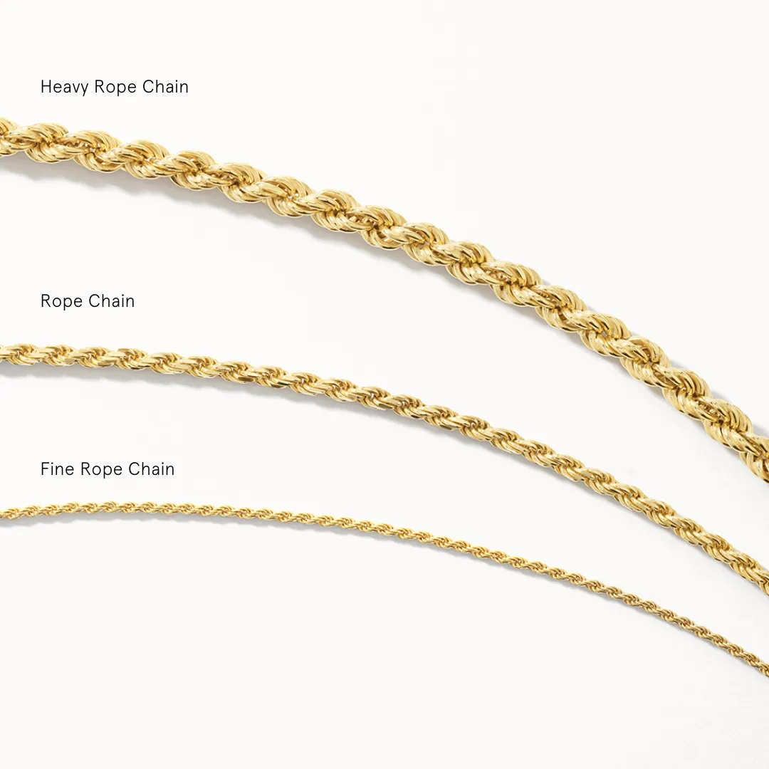 Fine Rope Chain Necklace in Gold