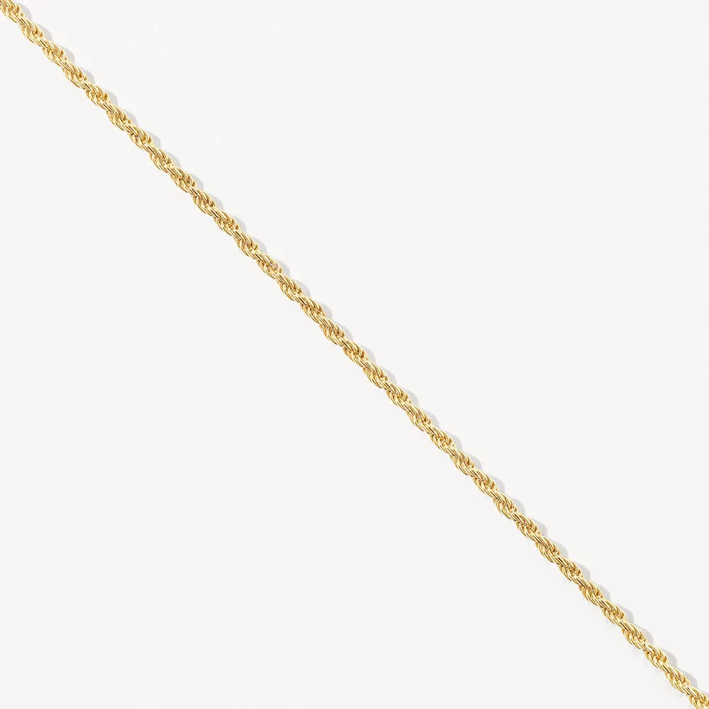 Fine Rope Chain Necklace in Gold