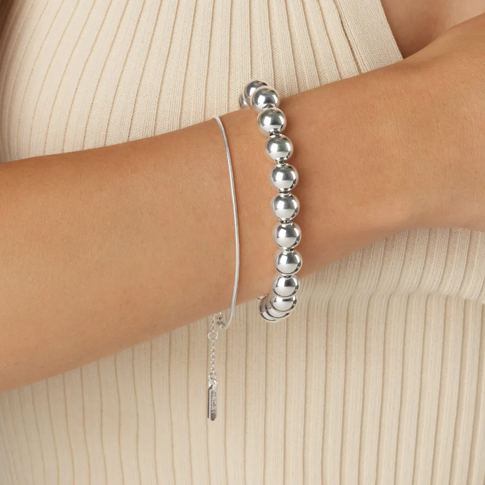 Fine Snake Chain Bracelet in Silver