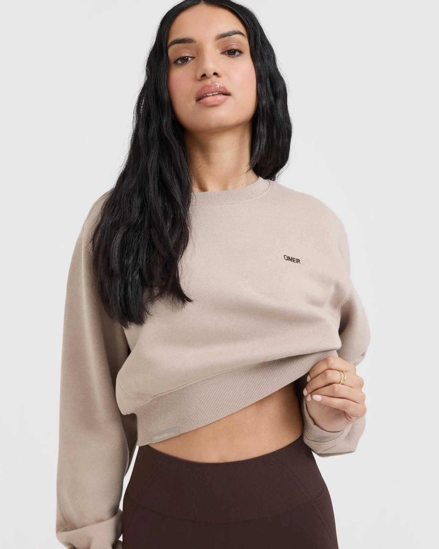 Foundations Crop Sweatshirt | Mushroom Brown