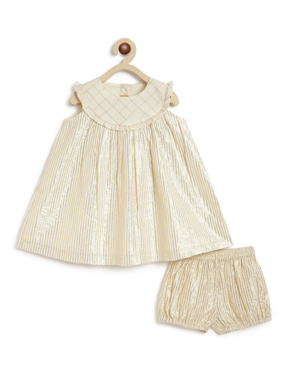 Girl Summer Shimmer Dress-Cream