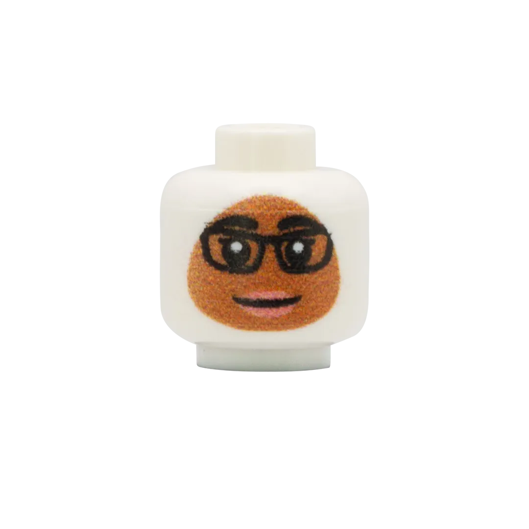 Glasses Smile Headscarf - Custom Printed Minifigure Head