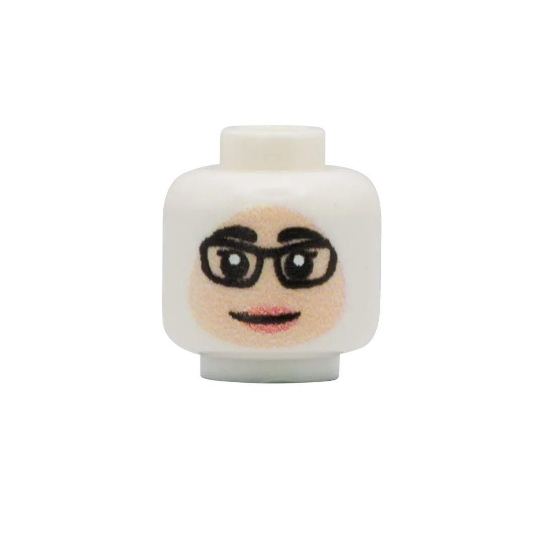 Glasses Smile Headscarf - Custom Printed Minifigure Head