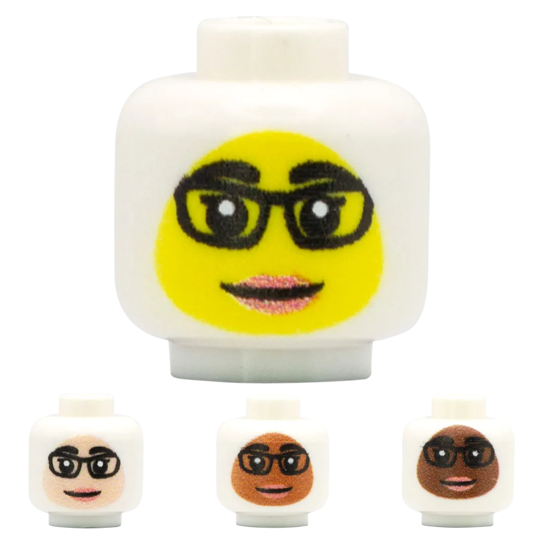 Glasses Smile Headscarf - Custom Printed Minifigure Head