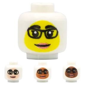 Glasses Smile Headscarf - Custom Printed Minifigure Head