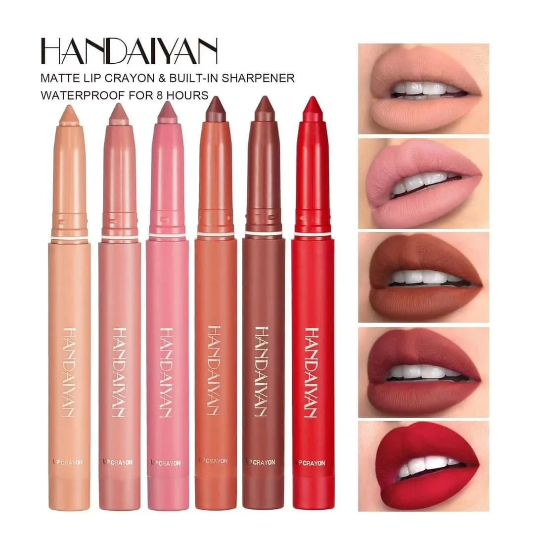 HANDAIYAN Matte Lip Crayon (Pack of 6)