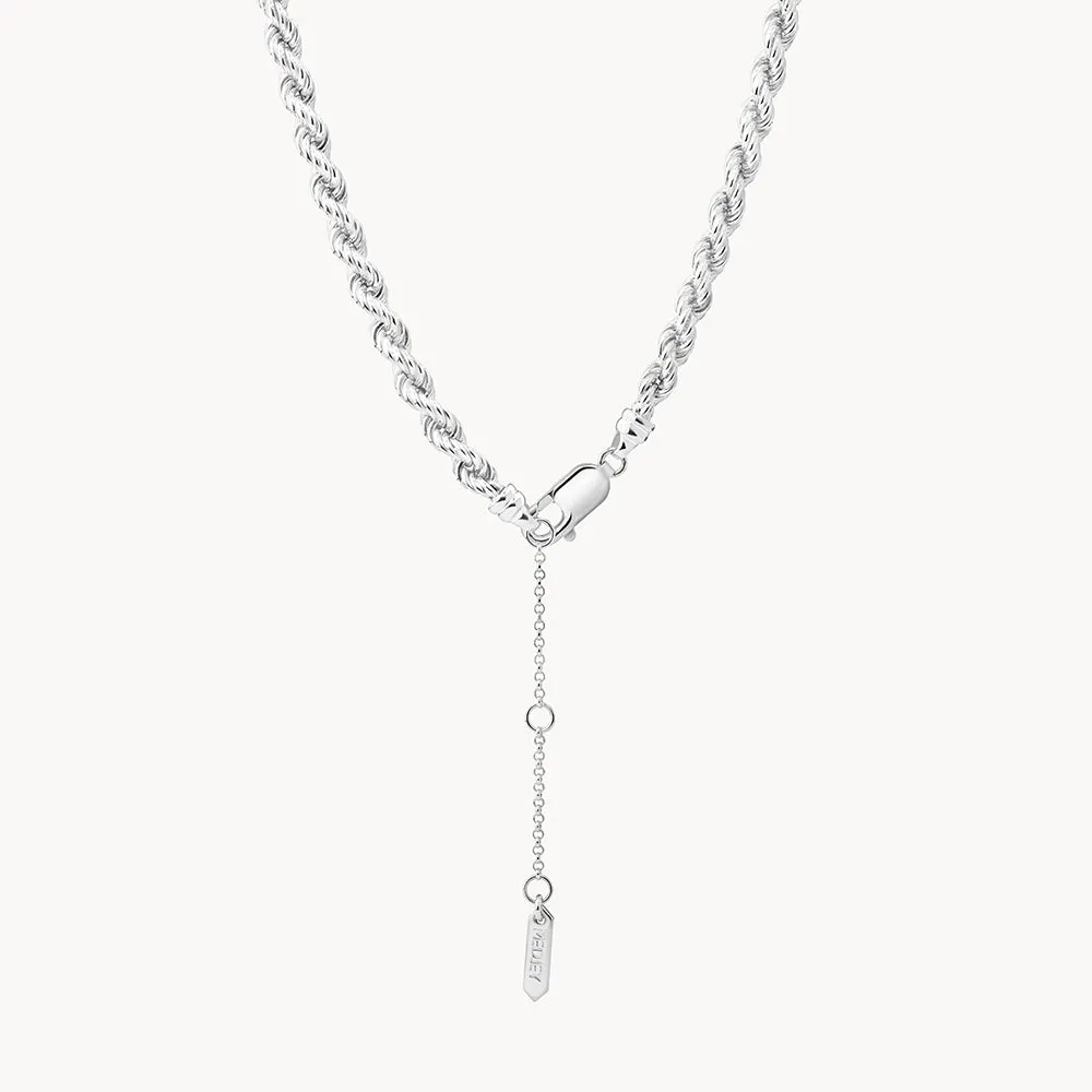 Heavy Rope Chain Necklace in Silver