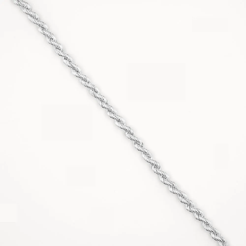 Heavy Rope Chain Necklace in Silver