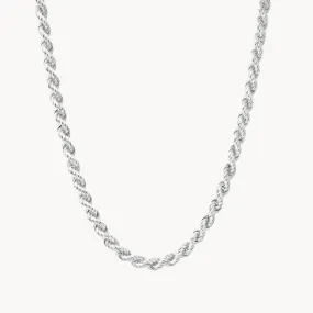 Heavy Rope Chain Necklace in Silver