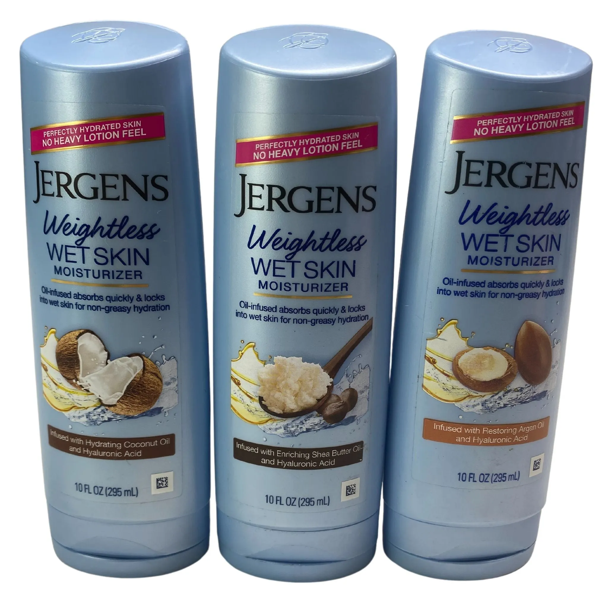 Jergens Weightless Wet Skin Moisturizer Oil-Infused Coconut Oil, Argan Oil and Shea Butter Oil 10 FL OZ (29 Pcs Lot)