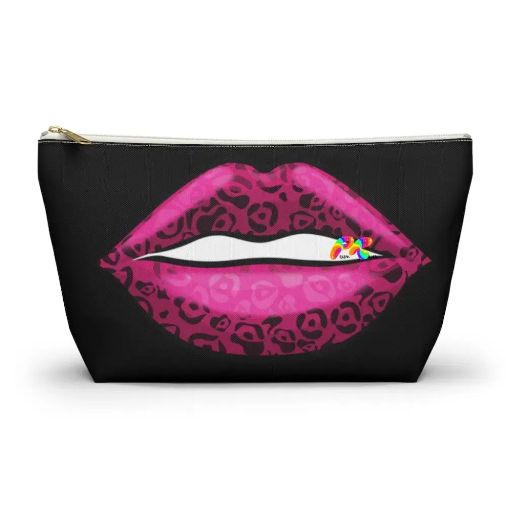 Leopard Print Lips Makeup Bag