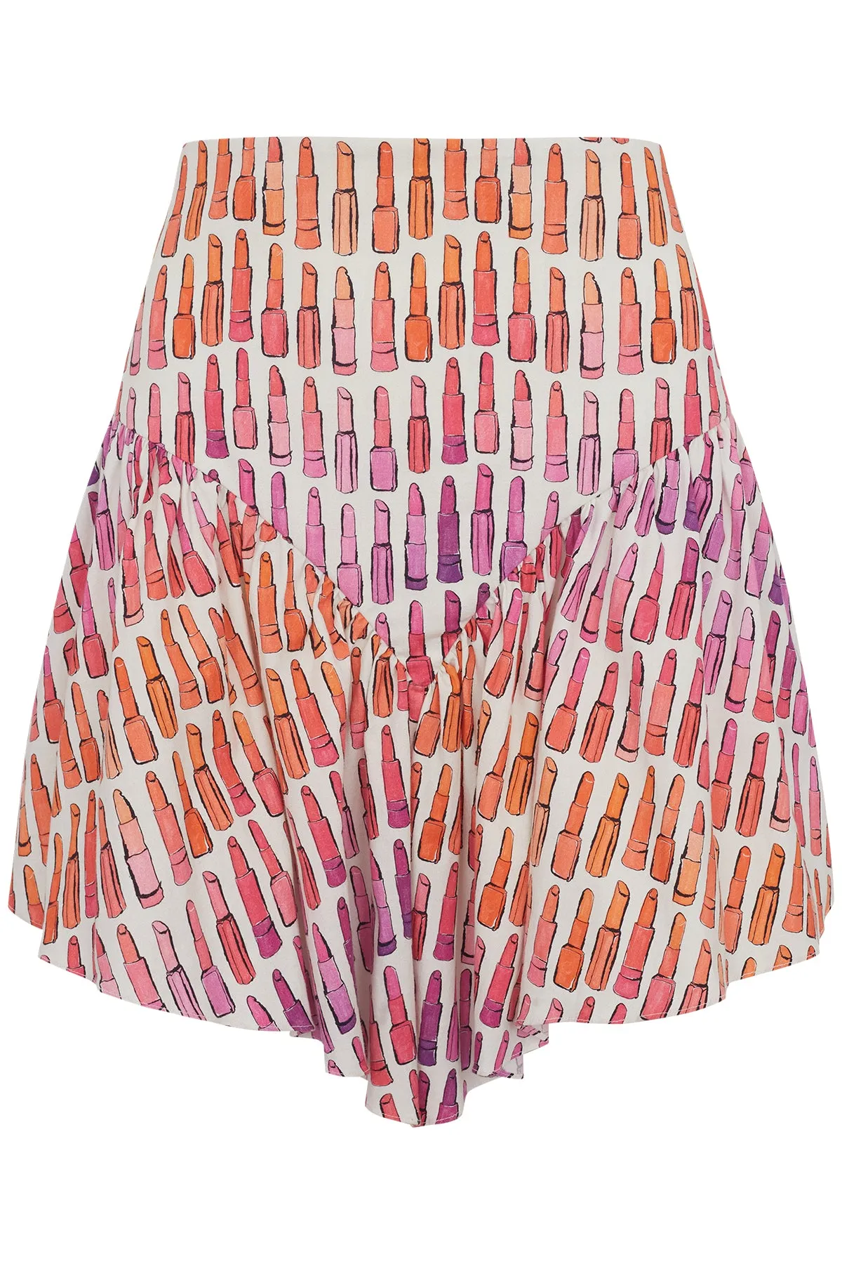 Lipstick Ruffled Short Skirt