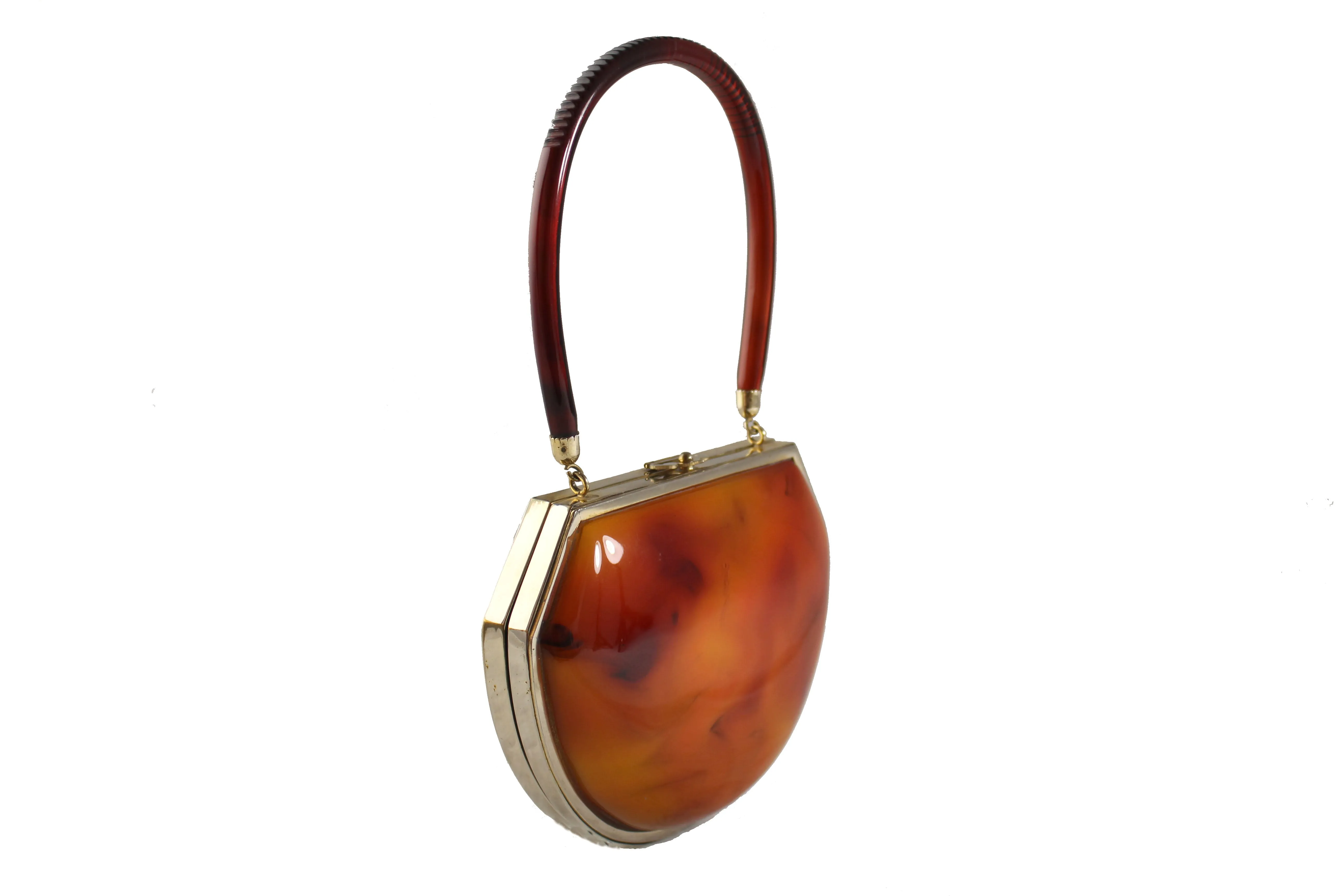 Lucite vanity purse tortoiseshell finish