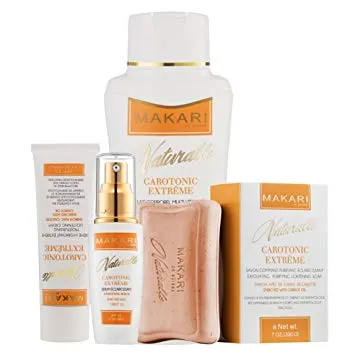 Makari Naturalle Carotonic  4 PIECES Set -  Anti-Aging & Whitening Treatment for Dark Spots, Acne Scars & Wrinkles