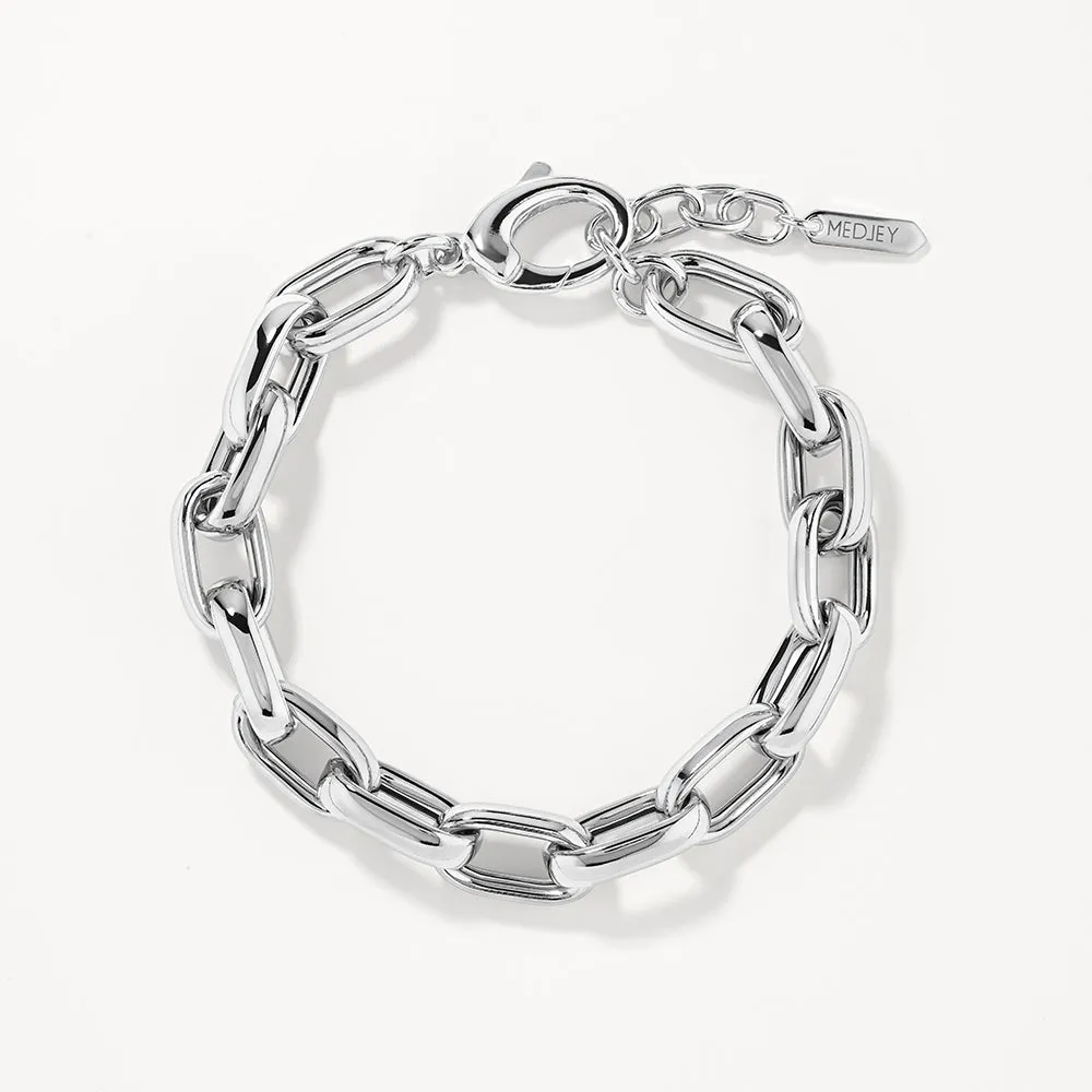 Maxi Paperclip Chain Bracelet in Silver